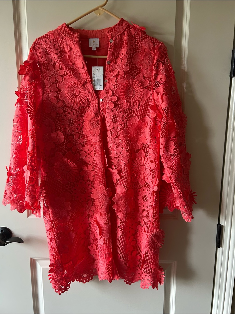 J Marie Seraphina coral lace dress size S- nwt- beautiful lace mini dress